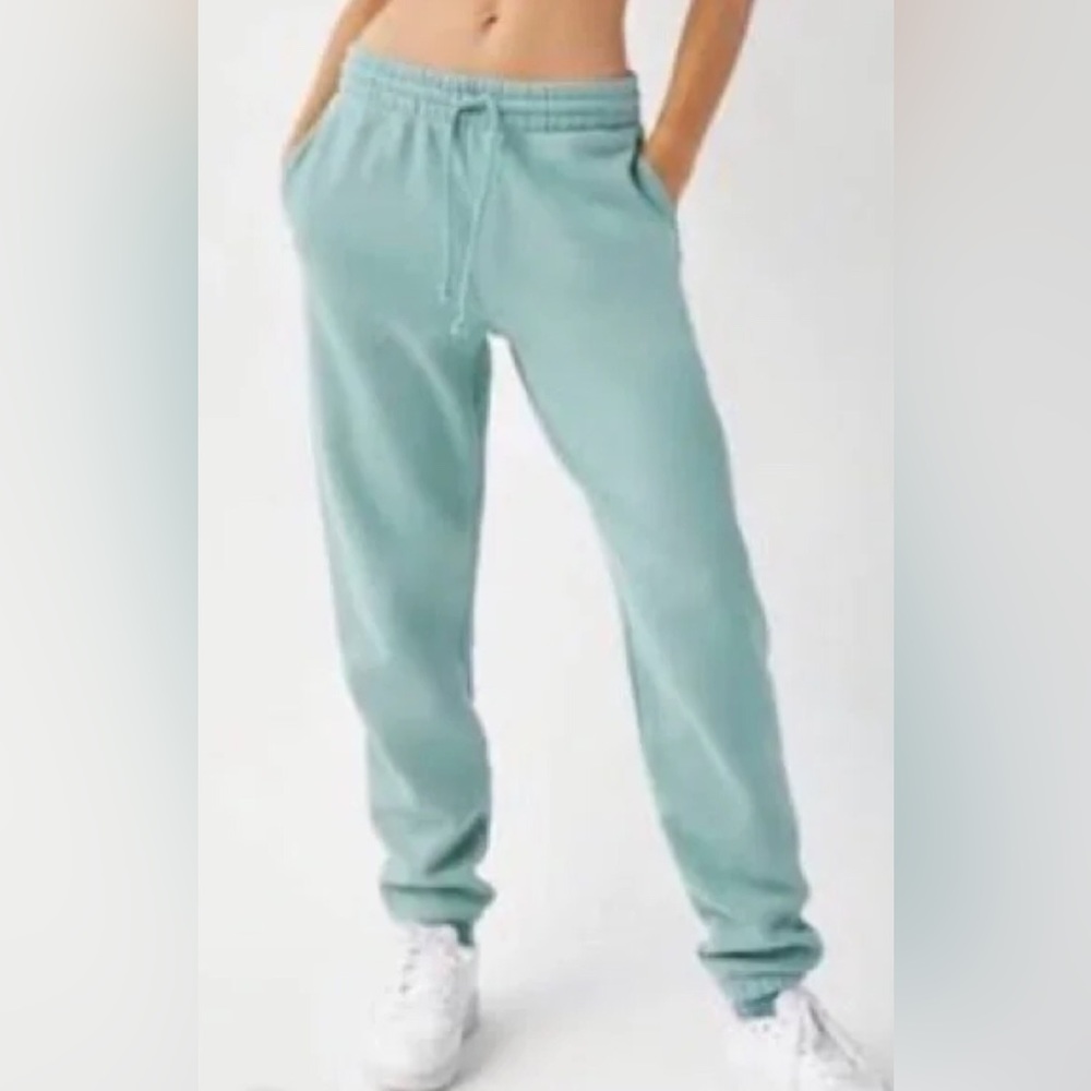 Aritzia Green and Blue Joggers with Elastic Cuffs